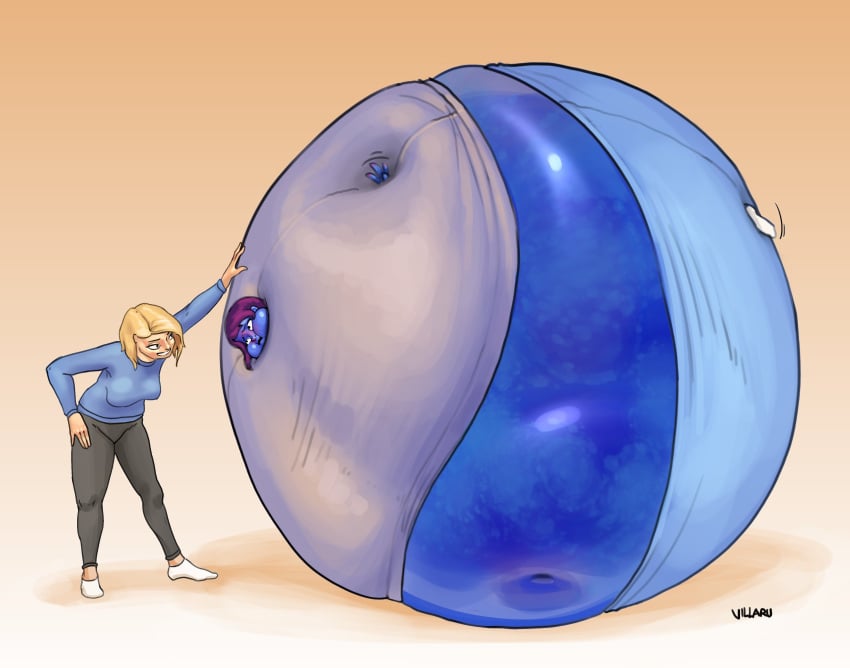 big_breasts blueberry_inflation breasts female sunken_head sunken_limbs vanillaru villaru