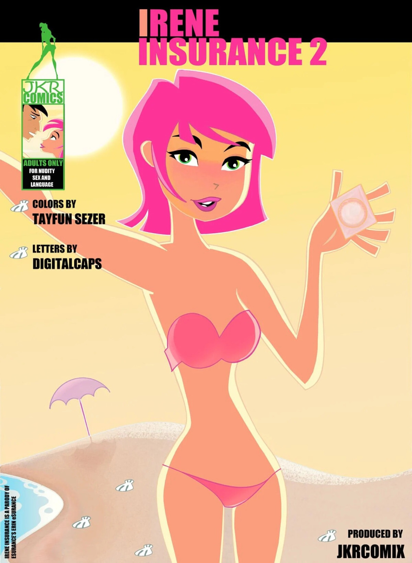 comic comic_cover erin_esurance esurance green_eyes jkr jkrcomix mascot pink_hair tagme