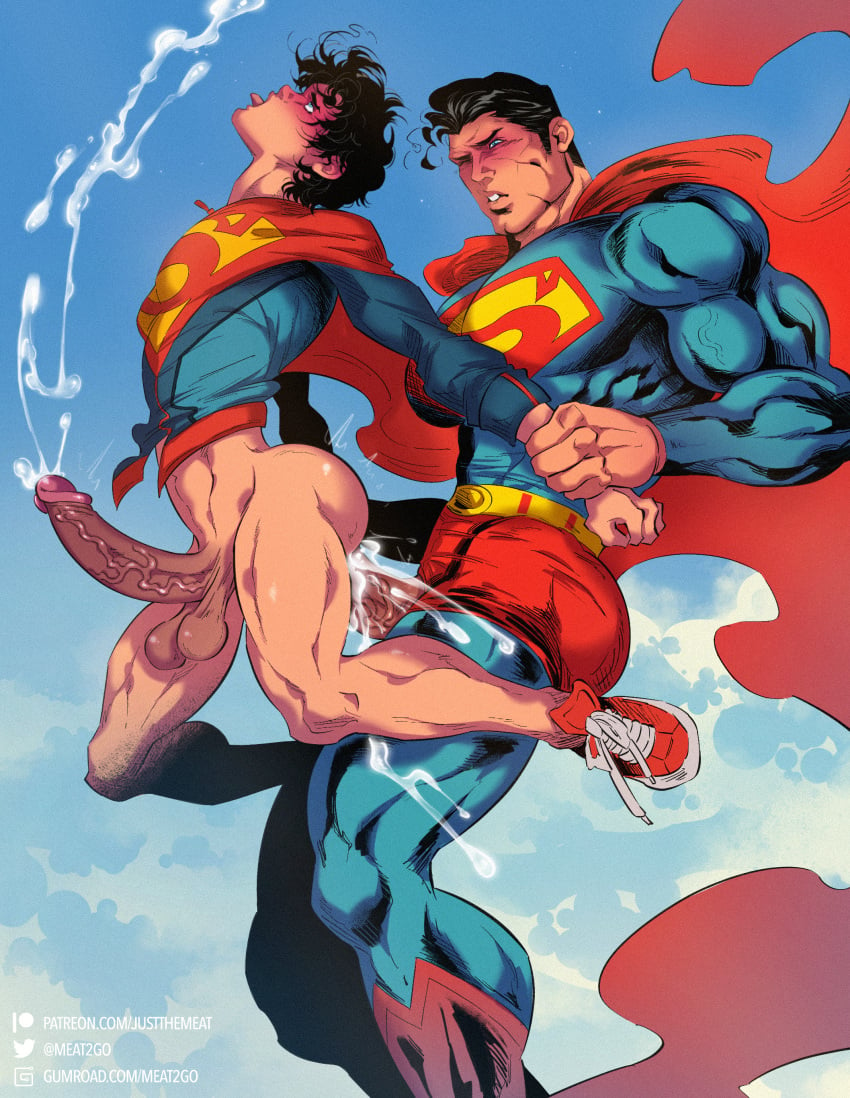 2boys anal anal_sex ass balls bara barazoku big_balls big_penis blush clark_kent clothing cum cum_drip cum_dripping_from_penis cum_in_ass cum_inside dc dc_comics dilf dominant dominant_male domination erection father_and_son foreskin gay gay_anal gay_domination gay_sex genital_fluids hard_on huge_balls huge_cock jon-el jonathan_kent justthemeat/meat2go kal-el male male/male male_focus male_only male_penetrated male_penetrating_male manly mature_male muscular_male nude orgasm penetration penis retracted_foreskin sex solo_male superboy superboy_(jonathan_kent) superhero superman superman_(clark_kent) superman_(series) tight_clothing uncircumcised yaoi