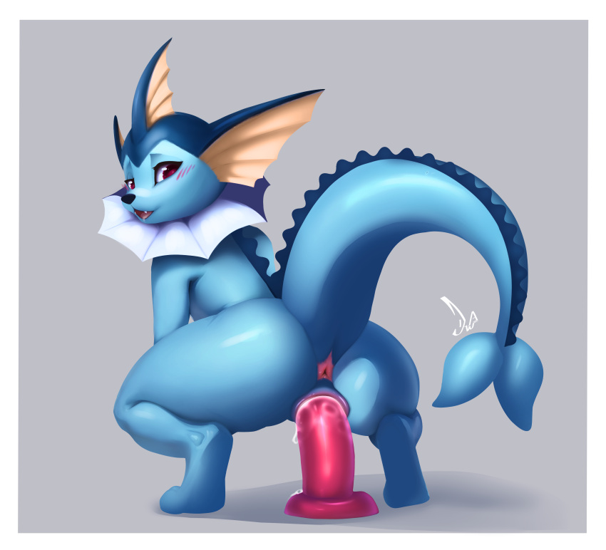 1girls absurd_res anthro eeveelution female female_only feral hi_res interspecies knowdwagon nintendo pokémon_(species) pokemon pokemon_(species) pokephilia sex_toy solo vaporeon