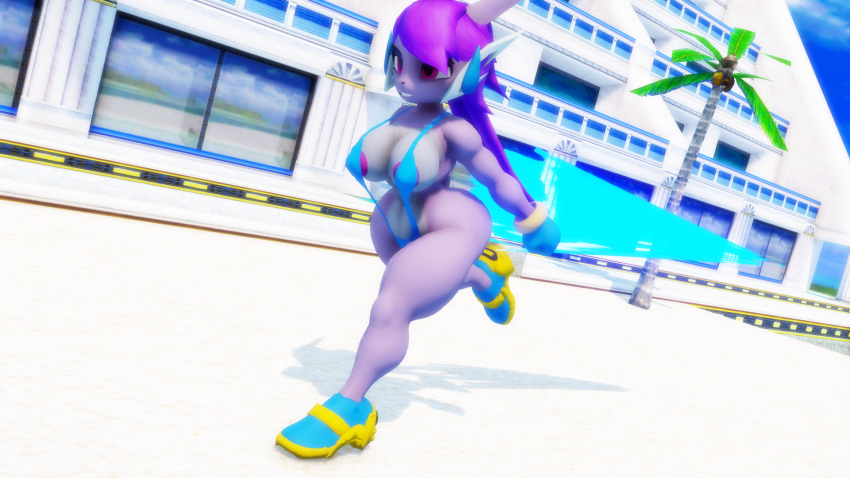 anthro aquatic_dragon beach bikini dragon female female_protagonist freedom_planet freedom_planet_2 sahanovazamat sash_lilac sling_bikini video_games water_dragon