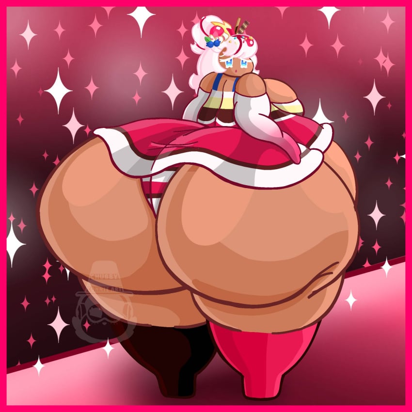 ass_bigger_than_head ass_bigger_than_torso big_ass chubbyconnieart cookie_run cookie_run_kingdom female obese parfait_cookie