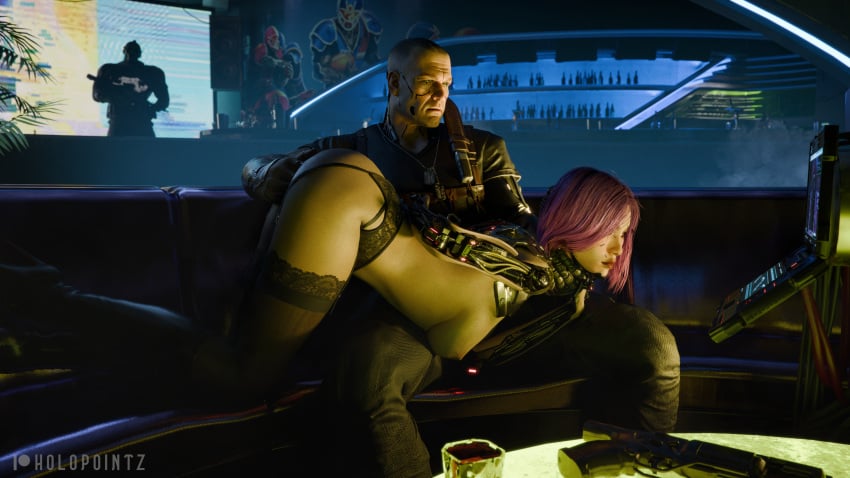 3d 4k boots breasts breasts_out colonel_hansen cyberpunk_2077 dogtown fingering fingers_in_pussy hand_on_throat holopointz kurt_hansen_(cyberpunk) laying_on_lap light-skinned_female light-skinned_male lingerie man_handling nipples partially_clothed phantom_liberty purple_hair self_upload song_so_mi songbird straight