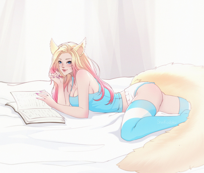 1girls abdl ahri diaper female female_focus female_only k/da_all_out_ahri league_of_legends shinkodoku