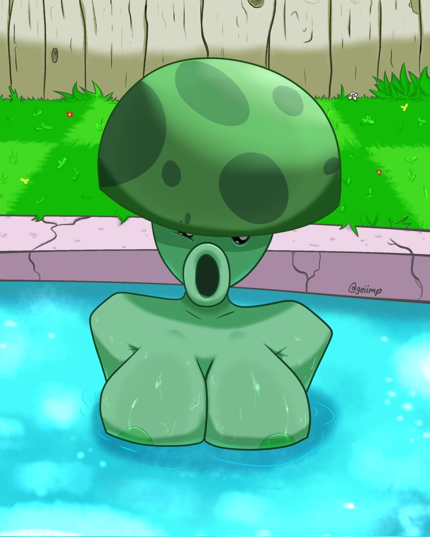 big_breasts casual casual_nudity female female_only fungy geiimp plants_vs_zombies public public_nudity sea-shroom_(pvz)