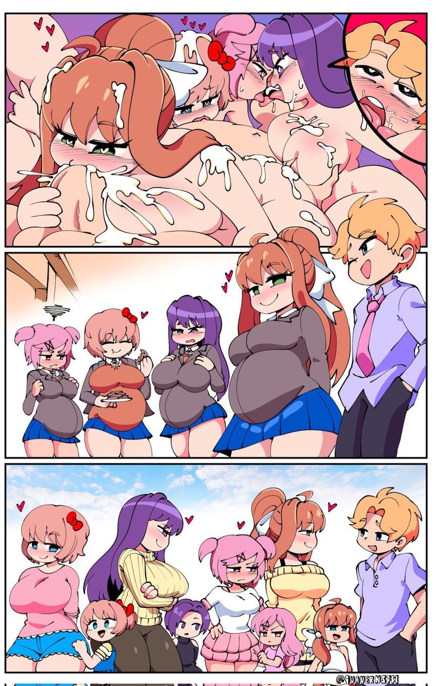 1boy 4girls big_breasts big_penis blowjob blue_eyes blue_skirt blush blushing bodily_fluids bow breasts closed_eyes clothed clothes clothing comic comic_page comission commission commission_art cookie cookies crossover cum cum_inside cute_fang doki_doki_literature_club doki_doki_takeover eating eating_cookie eating_food eating_pussy eyes_closed family_bonding fang father_and_child female food friday_night_funkin green_eyes groping groping_breasts group_sex hair_bow hairbow harem heart heart-shaped_pupils hearts holding_cookie huge_cock kissing long_hair male monika_(doki_doki_literature_club) mother_and_child mother_and_daughter multiple_girls multiple_pregnancies natsuki_(doki_doki_literature_club) oral oral_penetration oral_sex penetration penis pink_eyes pink_hair plate pregnant pregnant_female purple_eyes purple_hair quavernsfw red_bow red_hair_bow red_hairbow sayori_(doki_doki_literature_club) semen senpai_(friday_night_funkin) sex skirt small_breasts strawberry_blonde_hair tagme thick_thighs voluptuous wholesome yuri_(doki_doki_literature_club)