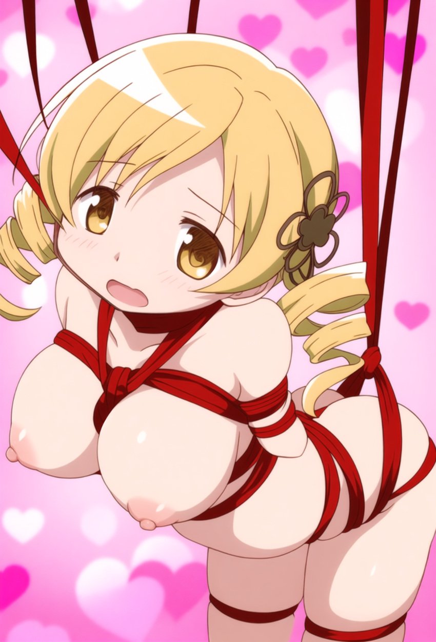 1girls ai_generated blonde_hair bondage completely_nude completely_nude_female drill_hair human human_only mahou_shoujo_madoka_magica naked naked_female nina_amaneko nude nude_female puella_magi_madoka_magica solo solo_female solo_focus tomoe_mami twintails young