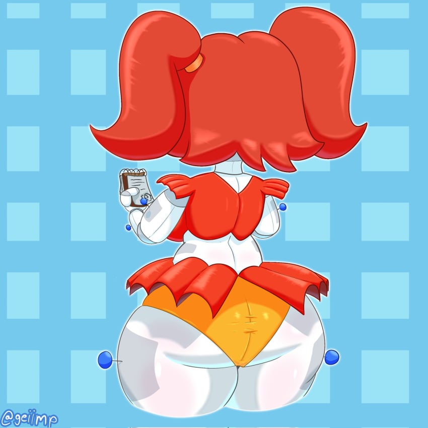 ass_focus baby_(fnafsl) backboob big_ass big_breasts casual casual_nudity circus_baby circus_baby_(fnaf) clothed female female_only five_nights_at_freddy's five_nights_at_freddy's:_sister_location geiimp robot robot_girl sideass underass