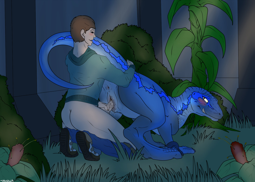 anus backlash91 blue_(jurassic_world) blush conditional_dnp dinosaur duo female female_feral feral feral_penetrated fur human human_on_feral human_penetrating_feral interspecies jurassic_park jurassic_world larger_female larger_feral licking_lips male male_human/female_feral male_on_feral mammal penetration penile_penetration penis pussy raptor sex size_difference smaller_human smaller_male theropod vaginal_penetration zoophilia