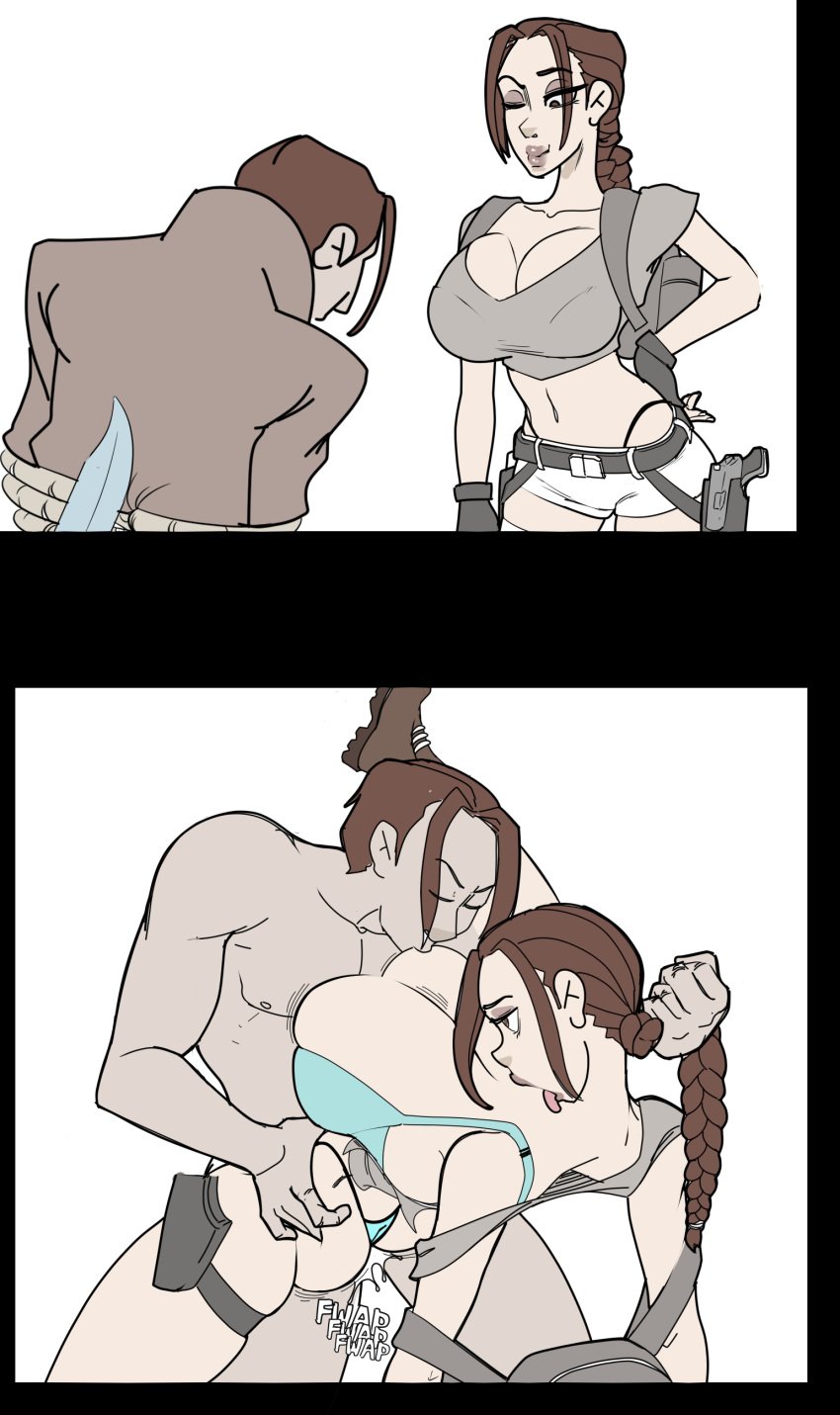 artist_request big_breasts breast_sucking breastfeeding breastfeeding_during_sex breasts color death female female_death lara_croft lara_croft_(l.a.u.) male neck_break necrophilia penetration ryona sex tomb_raider tomb_raider_(l.a.u.)