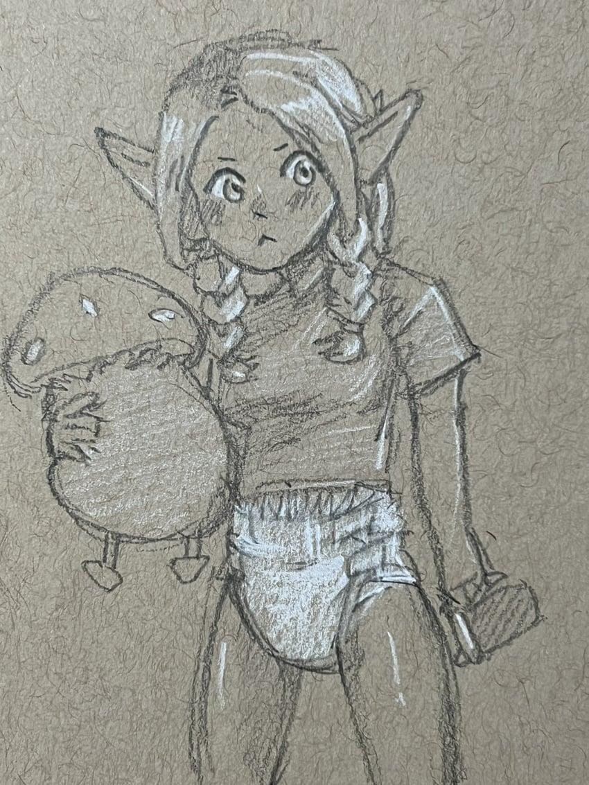 1girls abdl delicious_in_dungeon diaper diaper_fetish dungeon_meshi eggddemon female infantilism marcille_donato sippy_cup sketch traditional_art traditional_drawing_(artwork) traditional_media traditional_media_(artwork)