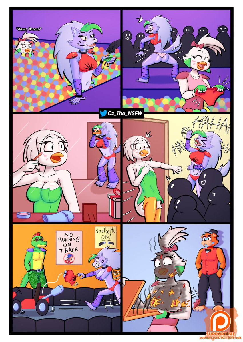 2girls accidental_exposure ass assisted_exposure breasts chicken_girl embarrassed embarrassed_nude_female enf exhibitionism exposed_ass exposed_breasts exposed_pussy five_nights_at_freddy&#039;s five_nights_at_freddy&#039;s:_security_breach fnaf forced_exposure furry furry_female glamrock_chica_(fnaf) glamrock_freddy_(fnaf) humiliation montgomery_gator_(fnaf) oz_the_freak public_exposure public_humiliation public_nudity roxanne_wolf_(fnaf) streaking wardrobe_malfunction wolf_girl