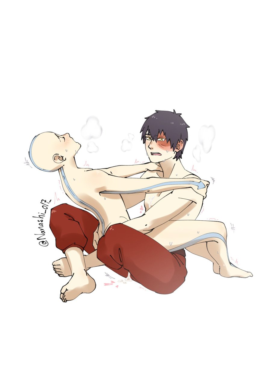 2boys aang air_nomad airbender_tattoo avatar_legends avatar_the_last_airbender cum cumming fire_nation gay gay_domination gay_sex male nanashi_017 nsfw skinny sweat sweating sweaty sweaty_body the_avatar yaoi young zuko