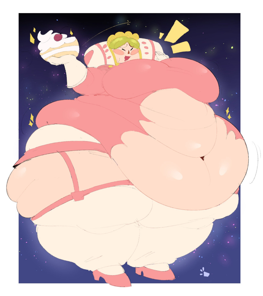 1girls belly big_breasts boxmingle breasts fat_fetish fat_rolls fat_woman huge_belly huge_thighs katamari_damacy obese overweight overweight_female queen_of_all_cosmos ssbbw thighs