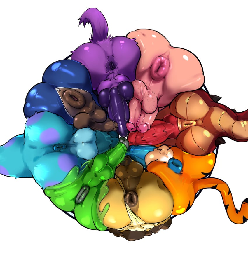 2_penises 6+boys 8boys abstract_background anthro anus archie_(pokemon) ass ass_focus ass_to_ass balls bara barazoku bernard_(ok_k.o.!_lbh) blue_body blue_fur blue_penis boner breath_of_the_wild color color_wheel_challenge crossover dark-skinned_male dark_skin daruk diablo diablo_(character) diphallia diphallism erection friendly_unit93 gay gem_(species) gem_fusion goron green_body green_penis group knot knotted_penis league_of_legends male male_only monsters_inc multi_genitalia multi_penis multiple_boys muscular_male ok_k.o.!_let's_be_heroes orange_body orange_fur partial_male pecs penis penises_touching pink_body pink_penis pokemon purple_body purple_penis red_body red_penis steg_(steven_universe) steven_universe sulley tail team_aqua the_legend_of_zelda tony_the_tiger unseen_male_face yellow_body zac