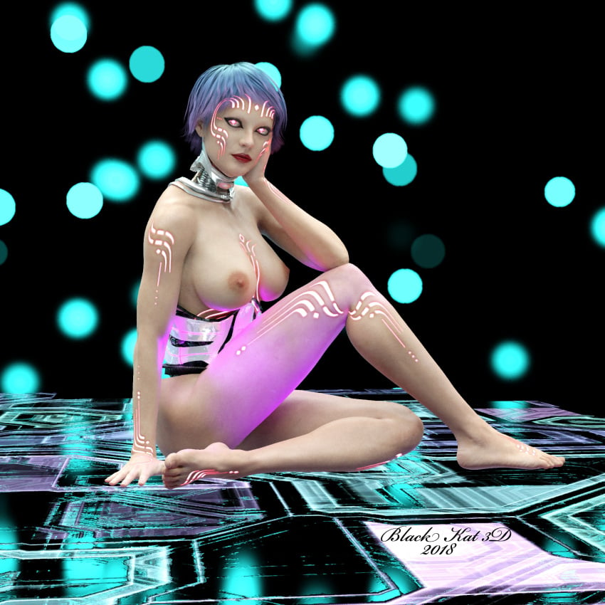 3d black-kat-3d-studio breasts female robot solo