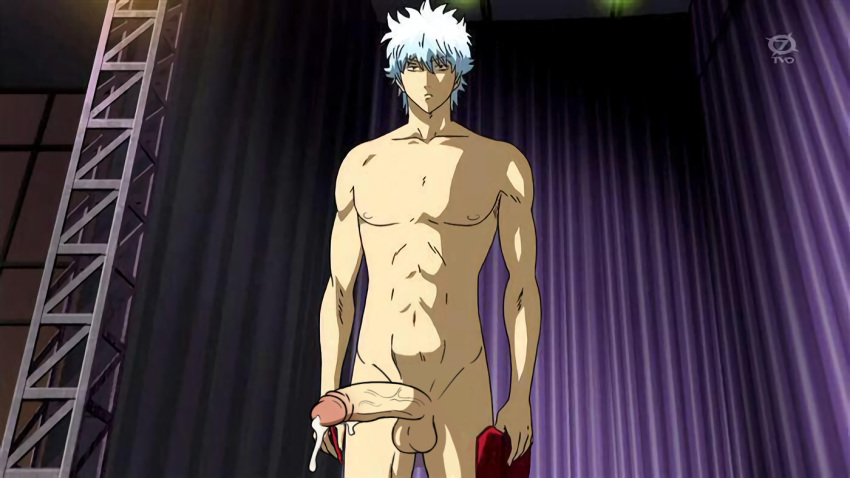 dhlinez dickhead_edits dickheadz334 edit gintama gintoki_sakata male male_only penis screencap screenshot screenshot_edit solo