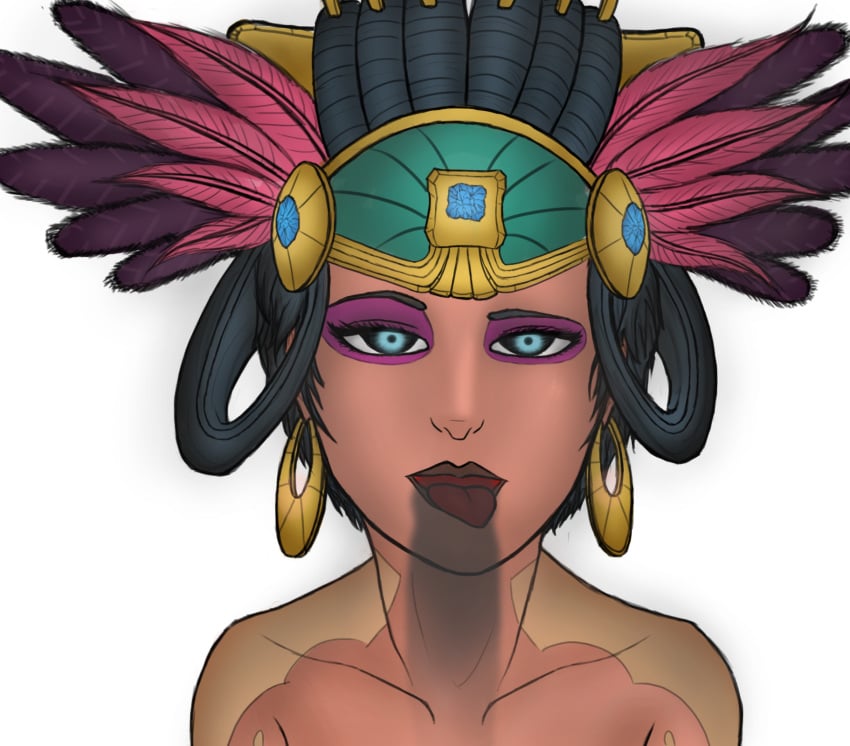 1girls american_mythology awilix_(smite) black_hair deity female female_only gatosparda goddess hi-rez_studios imminent_oral mayan_mythology mesoamerican_mythology mythology nude penis_shadow public_domain smite tan_skin tattoo tongue tongue_out