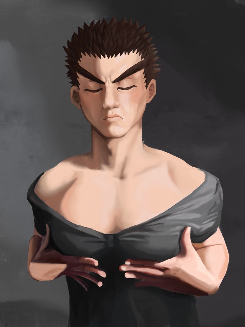 danganronpa danganronpa:_trigger_happy_havoc danganronpa_1 kiyotaka_ishimaru male_only man_boobs pecs