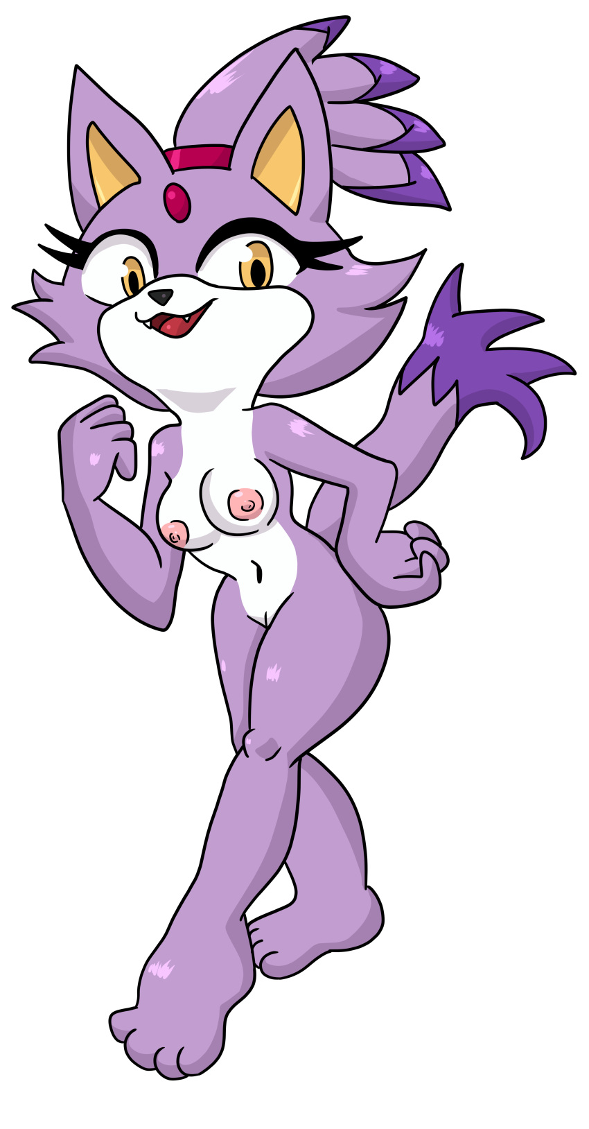 2d areolae blaze_the_cat breasts breasts_out cat cat_ears catgirl erect_nipples feet furry furry_female gem naked naked_female nipples nude_female orange_eyes purple_fur smile smiling sonic_(series) sonic_the_hedgehog_(series) tail themarkedman