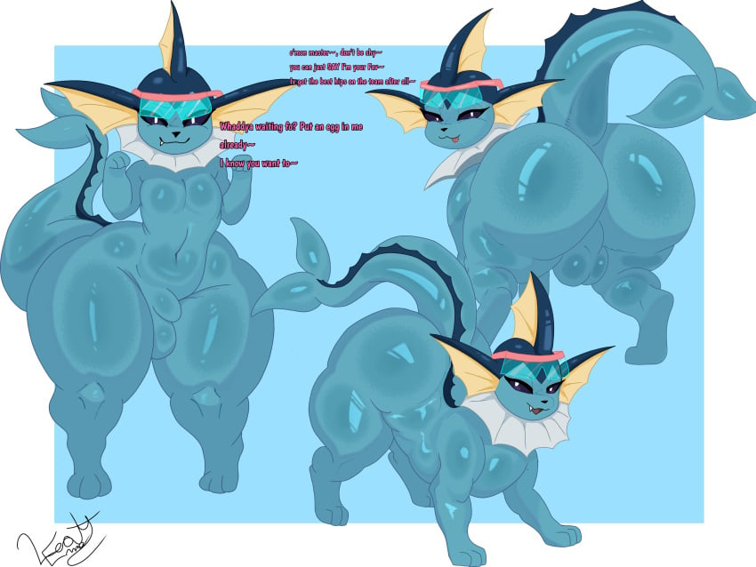 absurd_res ass balls better big_butt dialogue eeveelution emmet_twunks eyewear femboy feral generation_1_pokemon genitals glasses hi_res huge_butt looking_back male nintendo penis pokemon pokemon_(species) semi-anthro solo tail thick_thighs vaporeon