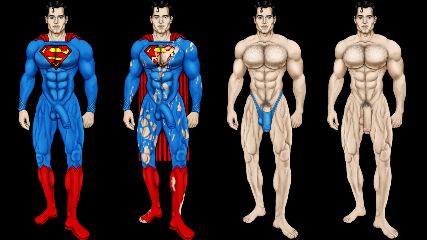 big_balls big_cock big_dick big_penis bulge bulge_through_clothing dc dc_comics destroyed_clothing edit edited exposed_penis geekwithepower male male_focus male_only muscular muscular_male penis ripped_clothing superman uncircumcised uncut