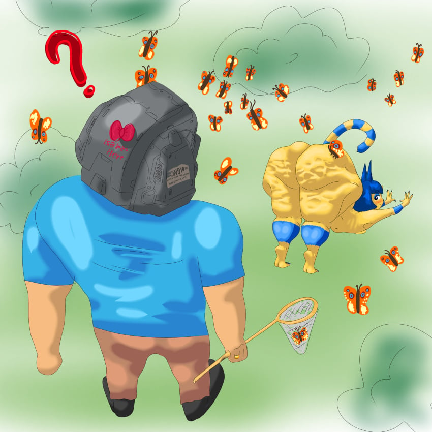 animal_crossing ankha begging begging_for_sex butterfly cat_stretch cellulite doom doom_slayer_(doom) feline gigantic_ass helmet huge_ass nature nature_background ongio showing_ass stretching teasing web