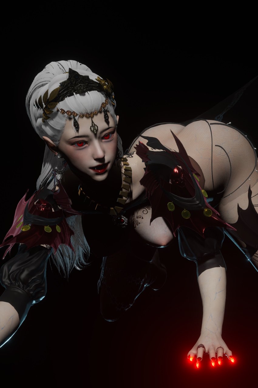 1girls 3d big_ass big_breasts female female_only honey_select isabella_von_carstein light-skinned_female light_skin moratti solo vampire vampire_counts warhammer_(franchise) warhammer_fantasy white_hair