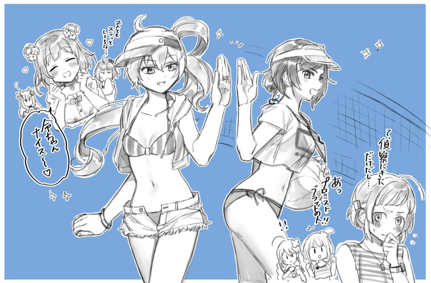 bikini ikumi_makino magia_record:_mahou_shoujo_madoka_magica_gaiden magical_girl mahou_shoujo_madoka_magica makino_ikumi midori_ryo multiple_girls ponytail puella_magi_madoka_magica ryo_midori smile smiling swimsuit twintails yuxir0