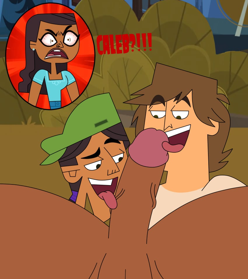 angry bigscuzzlemok blowjob caleb_(tdi) cartoon_network caught_in_the_act cheating_boyfriend double_blowjob female gay jealous male male_focus mmm_threesome priya_(tdi) ripper_(tdi) teamwork threesome total_drama_island total_drama_island_(2023) yaoi zee_(tdi)