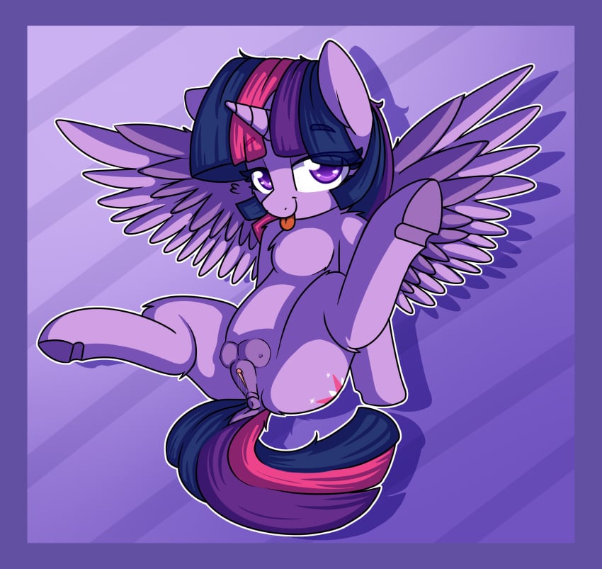 2018 9volt absurd_res alicorn anatomically_correct anatomically_correct_pussy animal_genitalia animal_pussy anus ass bedroom_eyes blep clitoral_winking clitoris crotchboobs cute cutie_mark dock equine equine_pussy eyebrows eyebrows_visible_through_hair eyelashes feathered_wings feathers female feral friendship_is_magic fur hair half-closed_eyes hi_res hooves horn looking_at_viewer mammal multicolored_hair my_little_pony nipples nude presenting presenting_pussy puffy_anus purple_background purple_eyes purple_feathers pussy pussy_juice seductive shadow simple_background smile solo spread_legs spreading tongue tongue_out twilight_sparkle_(mlp) wings