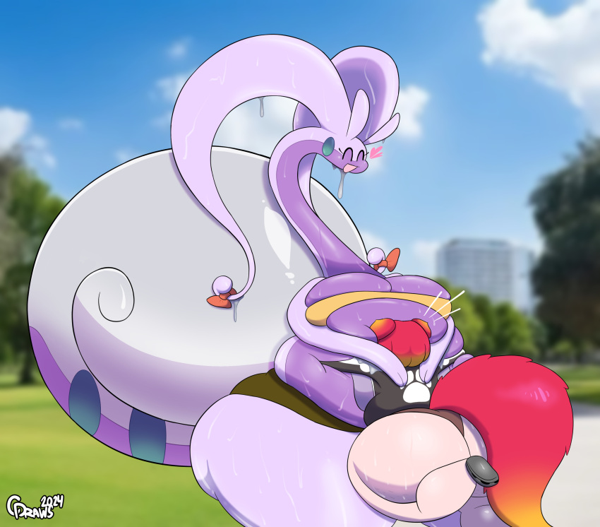 1girl 1girls 2girls amber_hair big_ass big_belly big_breasts breasts bubble_butt chubby chubby_belly chubby_female cinderdraws cleavage dumptruck_ass dumptruck_butt female goodra hisuian_goodra hot_pink_hair hug huge_ass magenta_hair multicolored_hair multiple_girls myon_(shrivingstone) ombre_hair ombre_tail orange_hair pink_hair pokémon_(species) pokemon pokemon_(species) pokemon_legends:_arceus pokemon_legends_arceus red_hair tail thick_thighs wide_hips