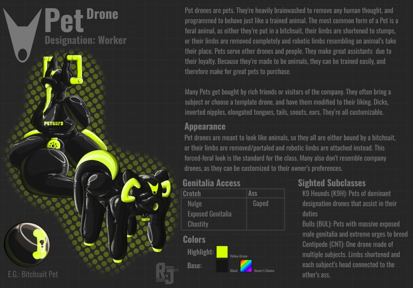 absurd_res bitchsuit bondage bondage_gear bound breasts chastity_cage chastity_device collar_tag drone gag gagged handle_bar hi_res latex male_only null_bulge petplay roleplay rubberjett rubbersolutions tongue tongue_out