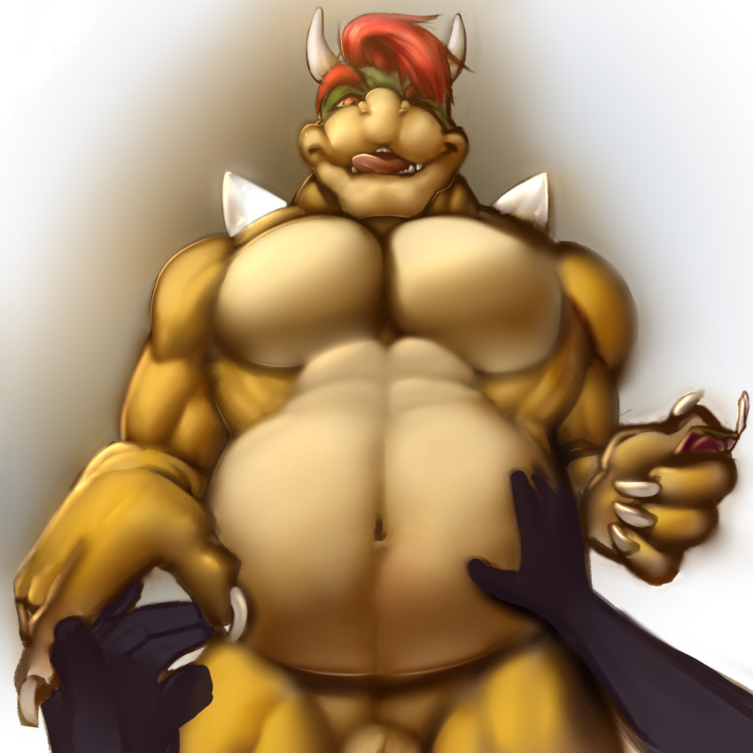 anthro belly belly_rub big_belly bowser male male_only mario_(series) nintendo pov scalie zyyphelze