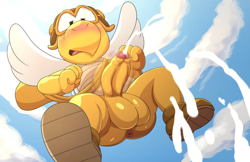 anal anus cum flying gay jerseydevil mario_(series) nintendo paratroopa penis solo_male wings