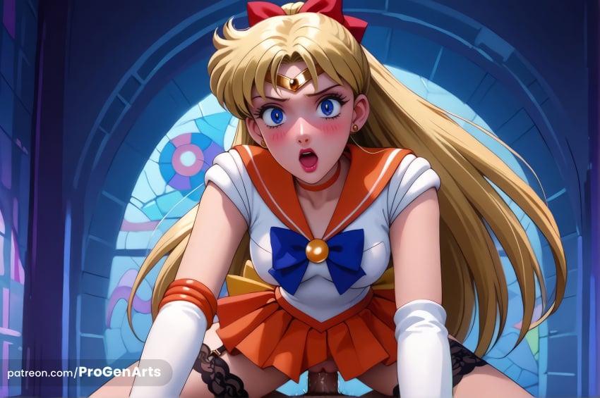 1boy 1boy1girl 1girls ai_generated aino_minako artist_name back_bow bishoujo_senshi_sailor_moon blonde_hair blue_bow blue_eyes blush bow breasts choker circlet clothed_sex collarbone cowgirl_position cowgirl_position earrings elbow_gloves gloves hairbow hi_res indoors jewelry leotard lips long_hair looking_at_viewer magical_girl medium_breasts minako_aino miniskirt open_mouth orange_choker orange_sailor_collar orange_skirt penis pleated_skirt pov progenarts pussy red_bow sailor_collar sailor_jupiter sailor_senshi_uniform sailor_venus sex shirt skirt solo_focus stained_glass straddling straight stud_earrings teeth tiara uncensored upper_teeth_only vaginal_penetration vaginal_penetration vaginal_sex white_gloves white_leotard white_shirt