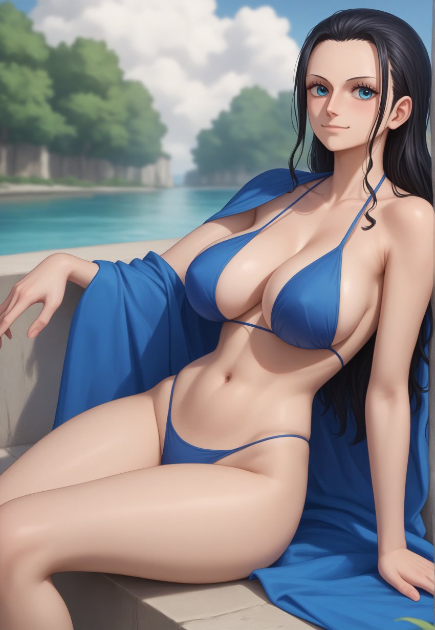 ai_generated breasts female female_only hair midriff navel nico_robin one_piece robinlover tagme