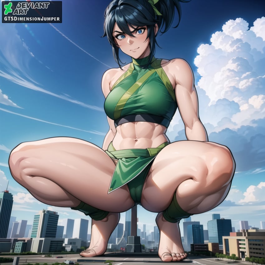 ai_generated akali bigger_female breasts giantess height_difference height_growth hips huge_ass huge_breasts huge_butt larger_female league_of_legends league_of_legends:_wild_rift macrophilia microphilia sexy_pose shrinking taller_female taller_girl thick_thighs voluptuous voluptuous_female