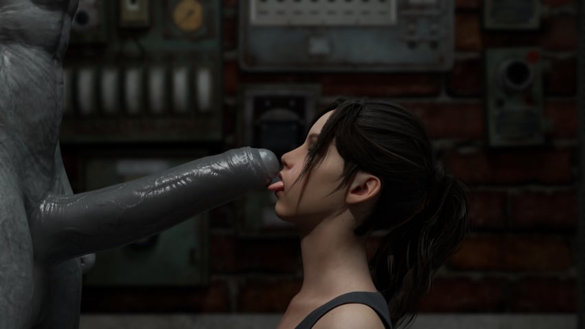 1boy 1girls 3d big_penis blender claire_redfield female licking_penis male mr_x resident_evil resident_evil_2 resident_evil_2_remake straight tyrant