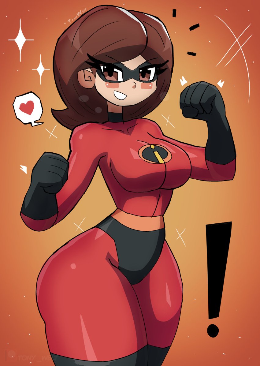 breasts elastigirl female female_only helen_parr looking_at_viewer short_hair solo tagme the_incredibles tony_welt