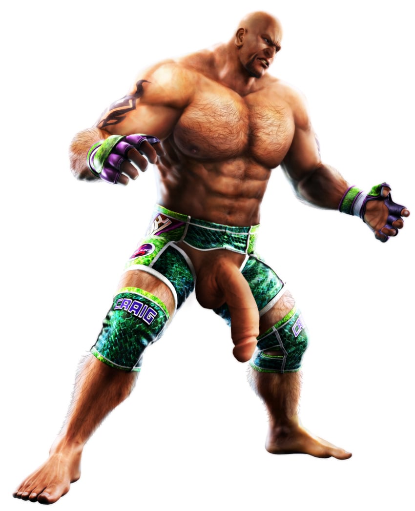 bald bara chest_hair craig_marduk hairy hairy_legs human male male_only mmoboys mmoboys_(artist) muscles penis solo tekken