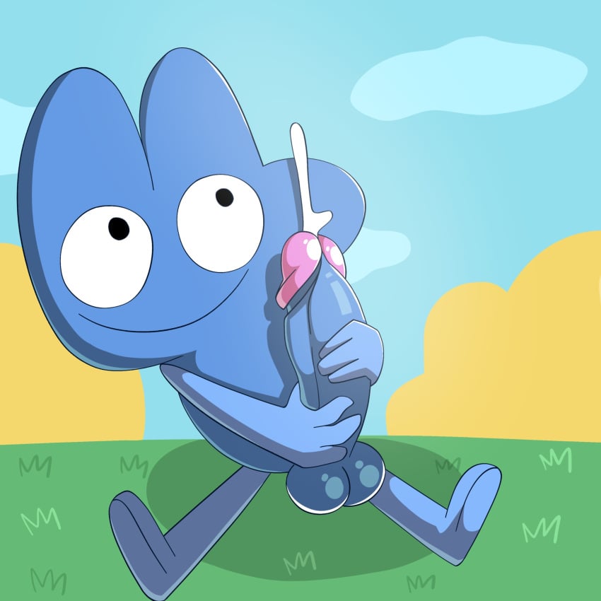 algebralien anthro anthro_only battle_for_bfdi battle_for_dream_island blue_penis blue_skin cartoony cumshot digital_media_(artwork) ejaculation four_(bfb) joyful long_penis masturbation object_shows penis pink_tip shaded thebigbuddy