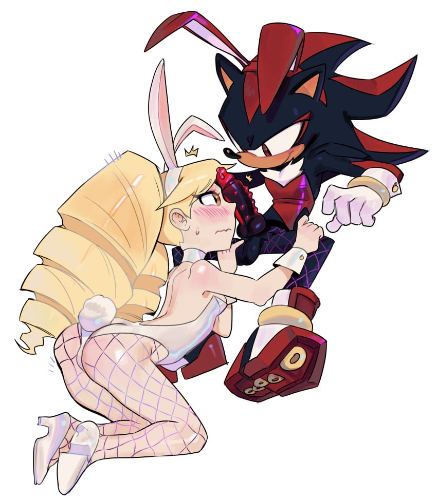 barbed_penis bunnysuit cock_on_face crossover exotic_penis knot luna_platz mega_man mega_man_star_force pinklilim shadow_the_hedgehog sonic_(series)