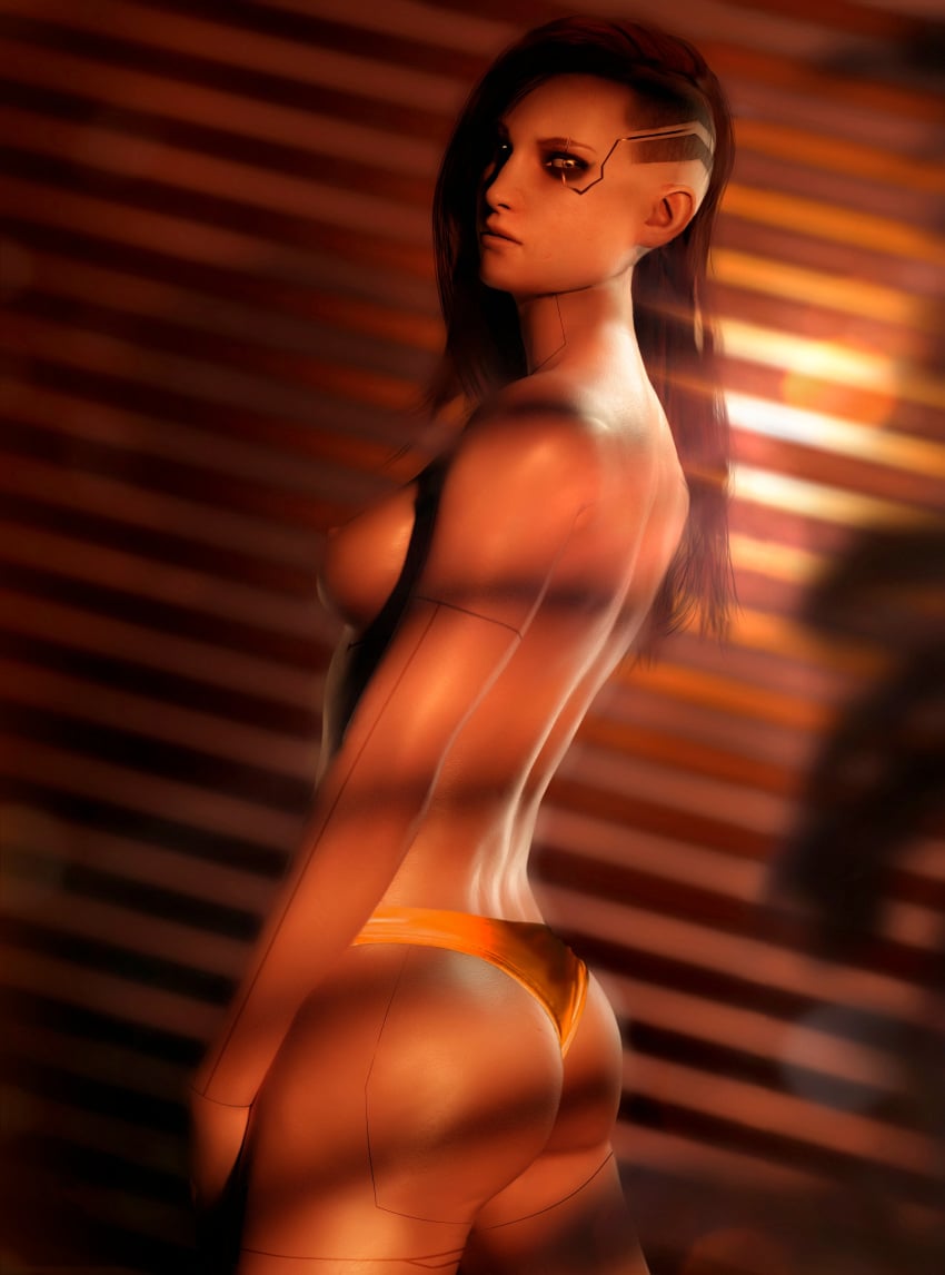 1girls 3d 3d_(artwork) 3d_model cd_projekt_red cgi completely_naked completely_naked_female completely_nude completely_nude_female cyberpunk cyberpunk_2077 dark_hair female female_focus female_human female_only golden_lingerie human long_hair looking_at_viewer nude nude_female panties panties_only robotic_body robotic_eyes skstalker underwear underwear_only v_(cyberpunk_2077) valerie_(cyberpunk_2077)