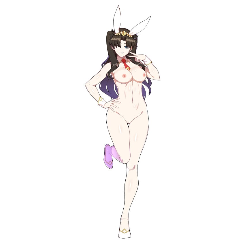 1girls blue_eyes breasts bunny_ears bunny_girl completely_nude completely_nude_female fate/grand_order fate_(series) long_hair nude nude_female simple_background solo standing terebozu92 tohsaka_rin transparent_background twintails wrist_cuffs