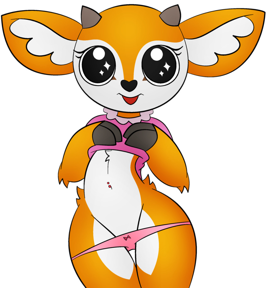 aggressive_retsuko anthro female panties pink_panties round_eyes round_head shirt_lift smooth_skin solo toony tsunoda zinzoa