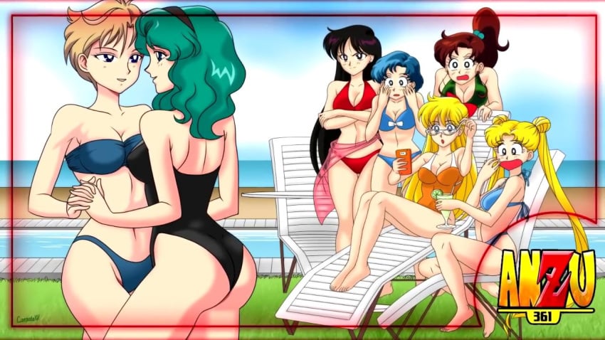 >:) >:0 6+girls 7girls :0 :d :o adjusting_eyewear alternate_costume ami_mizuno anzu_361 aqua_hair arm arms ass back bangs bare_arms bare_legs bare_shoulders barefoot bikini bishoujo_senshi_sailor_moon black_eyes black_hair black_hairband black_swimsuit blonde_hair blue_bikini blue_eyes blue_hair blue_swimsuit bow breasts brown_hair cellphone chair cleavage closed_mouth cocktail collarbone crossed_arms cup double_bun drink drinking_glass earrings eye_contact feet female female_only glasses grass green_bikini green_swimsuit hair_bobbles hair_ornament hairband hairbow hand_up hands_up haruka_tenou human human_only jewelry knees_up legs light_brown_hair long_hair looking_at_another makoto_kino michiru_kaiou midriff minako_aino multiple_females multiple_girls mutual_yuri navel neck one-piece_swimsuit open_mouth orange_swimsuit outdoors parted_bangs parted_lips phone ponytail pool red_bikini red_bow red_swimsuit rei_hino sarong short_hair sitting sky small_breasts smile standing strapless strapless_bikini strapless_swimsuit surprised swimsuit twintails usagi_tsukino water yuri