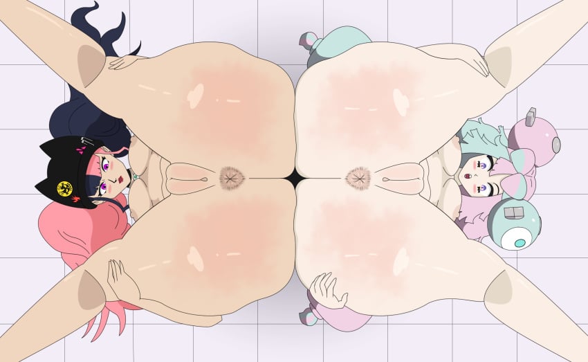 2girls alternate_version_available anus areolae ass ass_to_ass ass_up bangs beanie big_ass black_hair blue_hair blush breasts bubble_butt butt_to_butt child_bearing_hips crossover female_only game_freak gym_leader hands_on_ass hands_on_legs huge_ass human iono_(pokemon) large_ass legs_up light-skinned_female light_skin lipstick looking_down lying lying_on_back magnemite multiple_girls nipples open_mouth palworld pink_hair pocketpair pokemon pokemon_sv ponytail ponytails purple_eyes pussy sharp_teeth sidelocks take_your_pick thick_ass thick_thighs top-down_bottom-up twintails two_tone_eyes two_tone_hair wide_hips yellow_eyes yuri zoe_rayne