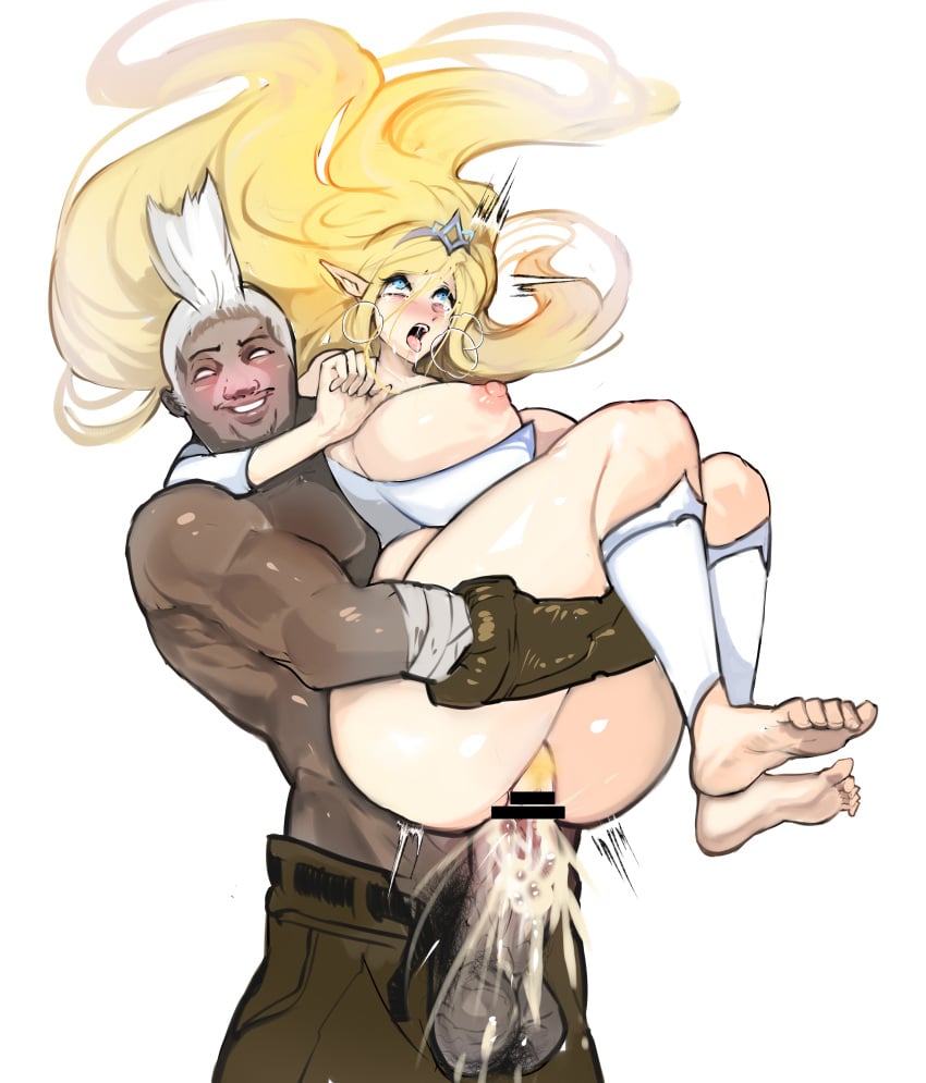 ahe_gao big_breasts big_penis blonde_hair blush breasts_out censor_bar crying cum cum_in_pussy cum_inside dark-skinned_male ekko hairy_pussy icek interracial janna_windforce large_breasts league_of_legends orgasm penis pointy_ears riot_games tongue_out