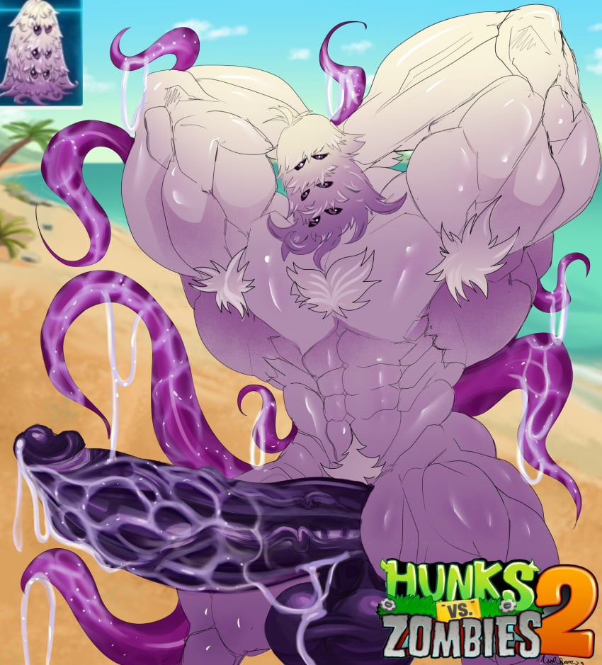 abs anthro anthrofied asolchan balls ballsack bara completely_nude completely_nude_male erect_penis erection guard-shroom_(pvz) humanoid humanoid_genitalia humanoid_penis male male_only muscular muscular_anthro muscular_male nude nude_male plant plants_vs_zombies plants_vs_zombies_2:_it's_about_time precum pvz pvz_2 tentacle